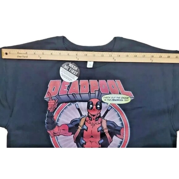 Jerzees x Hot Topic 'Check Out Chump In Deadpool Tee'-Men Med-Graphic Sweatshirt - Picture 4 of 5